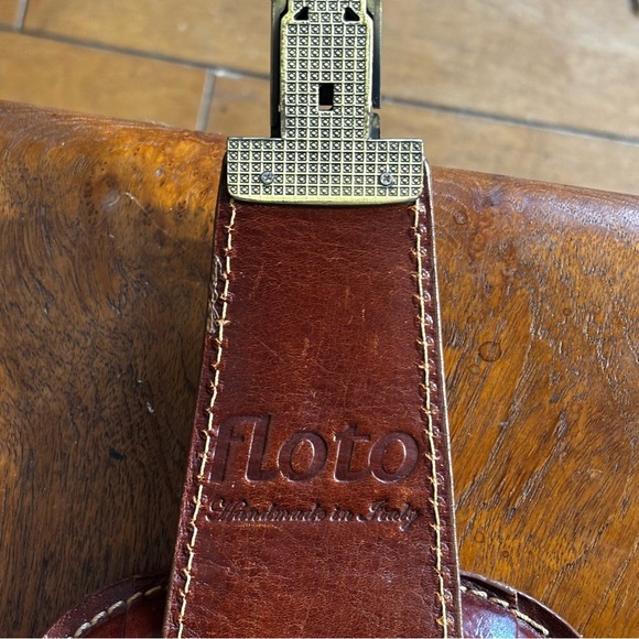 Floto vintage brown leather briefcase; handmade in Italy - Picture 7 of 10